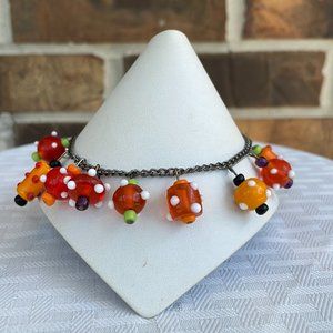 Handmade Lampwork Bead Charm Bracelet
